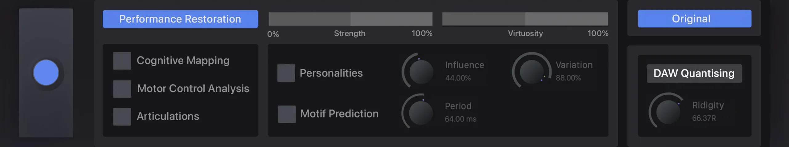 Open Interface of the PRISM module for using Large Language Model algorithms to affect performance elements such as repairing errors and musical styles.