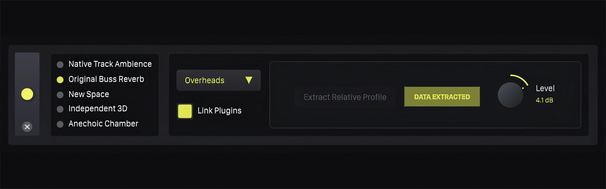 The open interface of PRISM's Original Buss Reverb Option in the Spatialiser Module of the Transformer system.