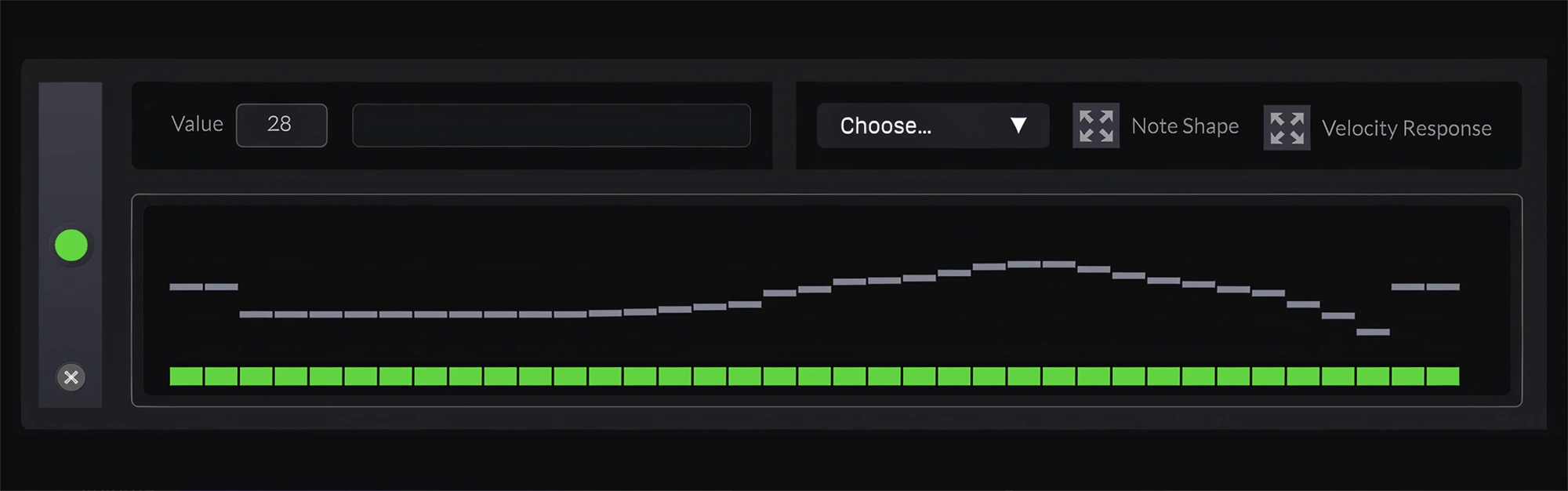 The open interface of PRISM's Note Mixer Module of the Performer system.