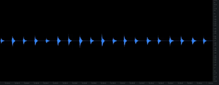 The waveform of a section from a hi-hat track that has been converted to Archetype Audio.