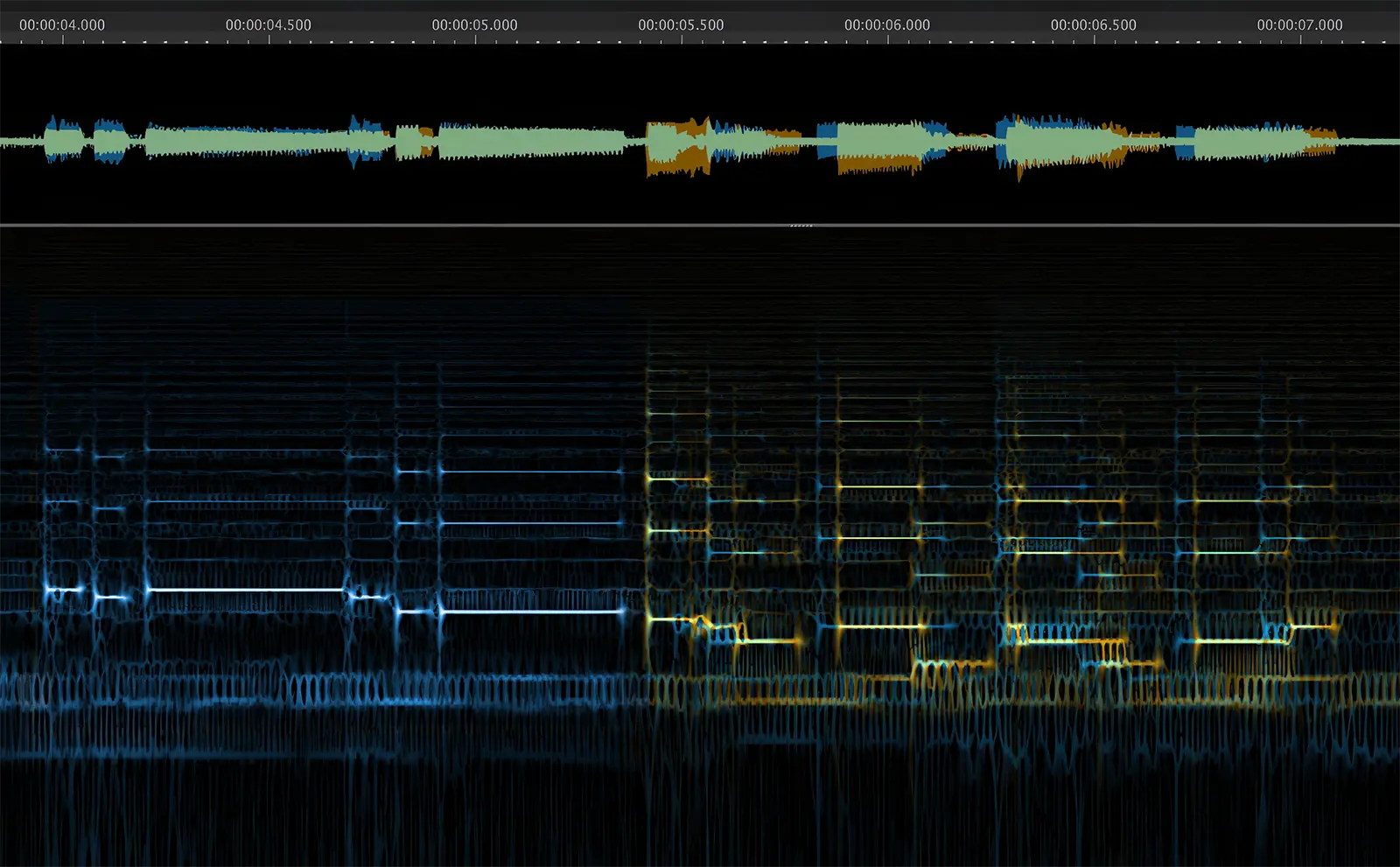 An unlabelled example of Performance Restoration on an FFT display.