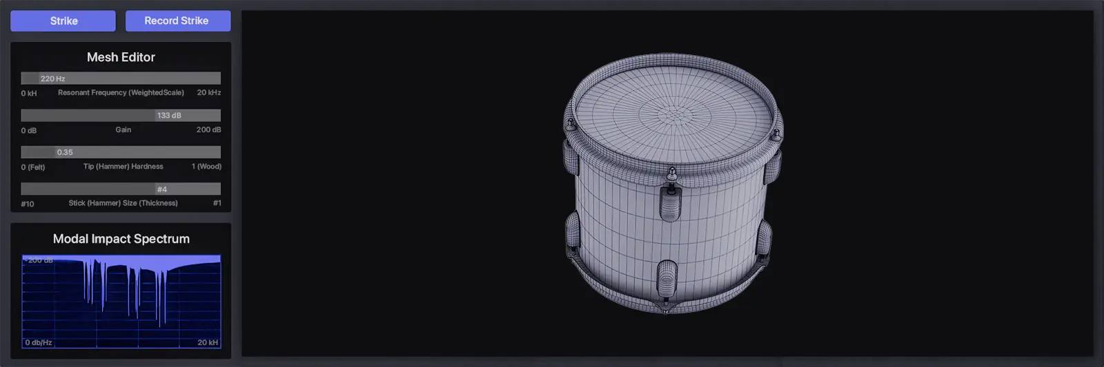 Open interface of PRISM's plugin module for modifying physical instruments.